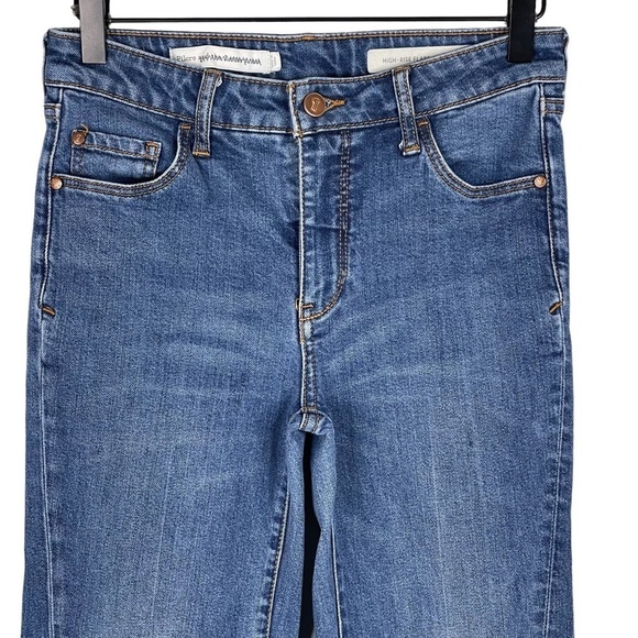 Anthropologie Pilcro Jeans Womens 26 High Rise Flare Raw Hem Seamed Stretch - Picture 2 of 9